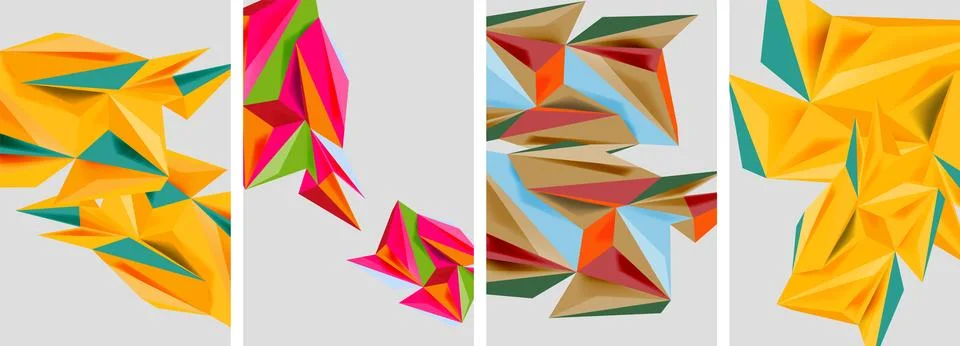 Triangle low poly mosaic posters. Vector illustration For Wallpaper, Banner Stock Illustration