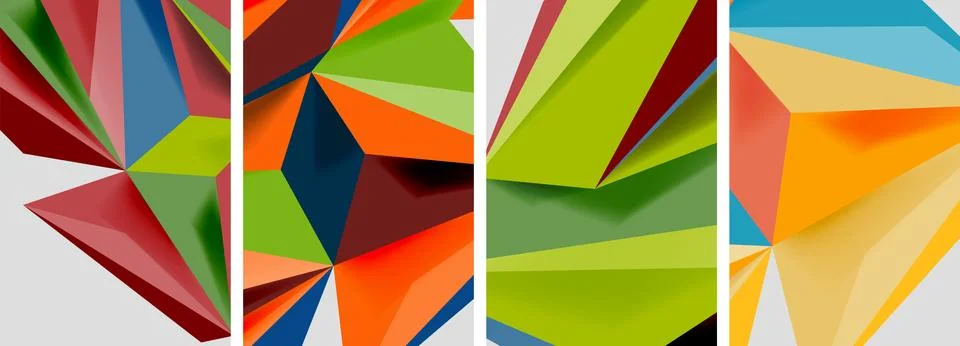 Triangle low poly mosaic posters. Vector illustration For Wallpaper, Banner Ilustração Stock