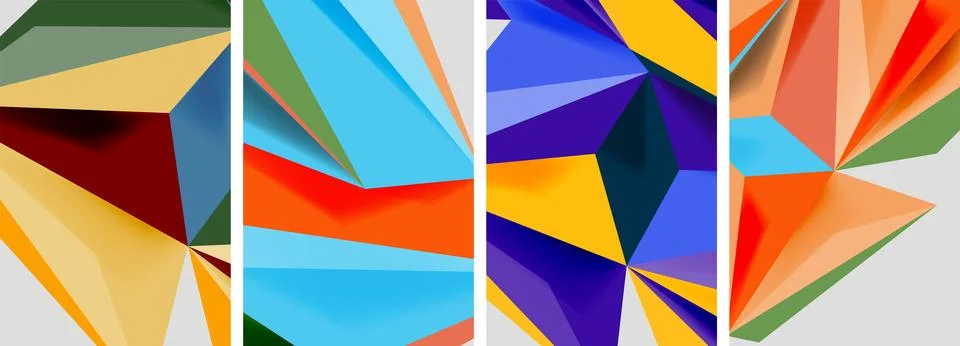 Triangle low poly mosaic posters. Vector illustration For Wallpaper, Banner Stock Illustration
