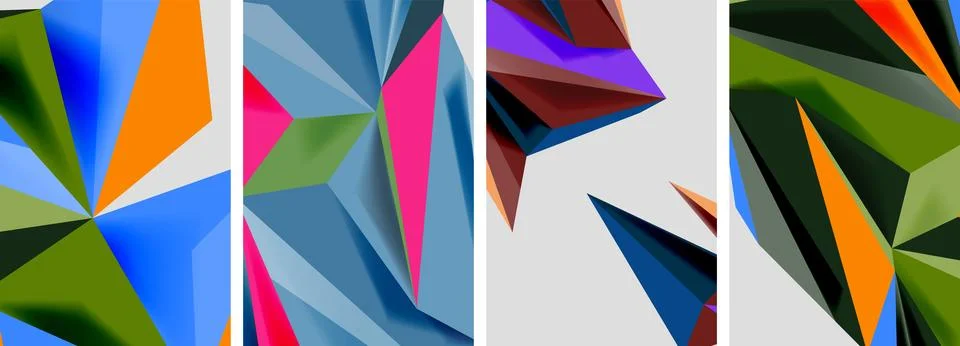 Triangle low poly mosaic posters. Vector illustration For Wallpaper, Banner Stock Illustration