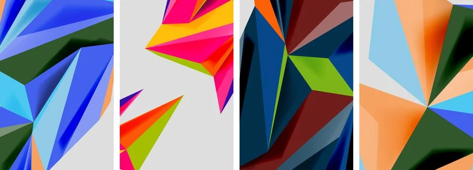 Triangle low poly mosaic posters. Vector illustration For Wallpaper, Banner Stock Illustration
