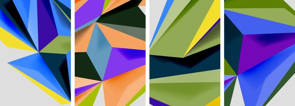 Triangle low poly mosaic posters. Vector illustration For Wallpaper, Banner Stock Illustration
