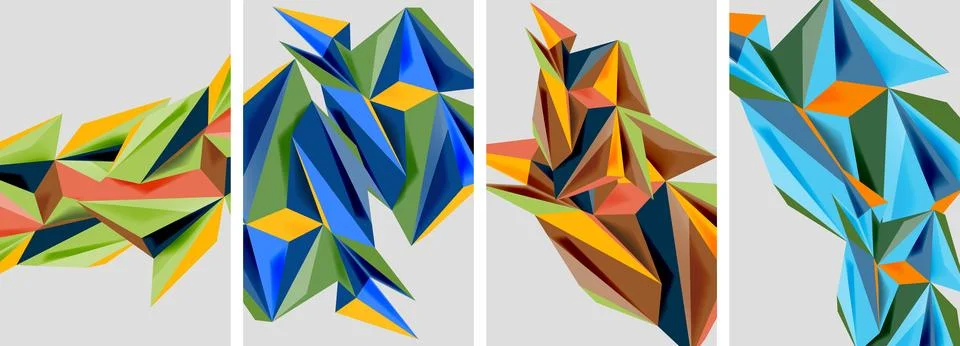 Triangle low poly mosaic posters. Vector illustration For Wallpaper, Banner Stock Illustration
