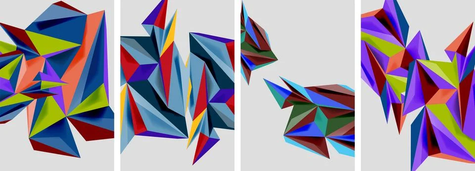 Triangle low poly mosaic posters. Vector illustration For Wallpaper, Banner イラスト素材