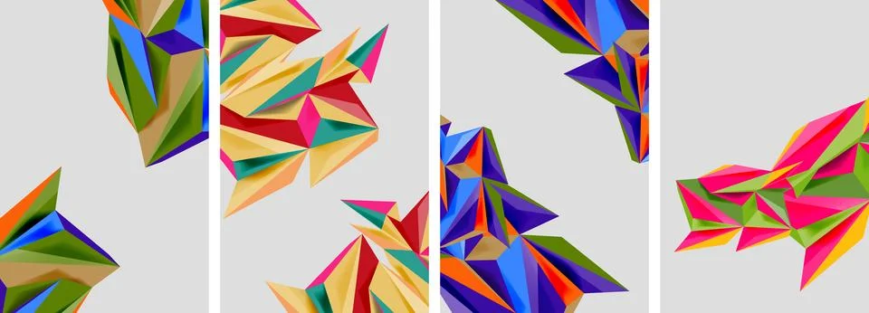 Triangle low poly mosaic posters. Vector illustration For Wallpaper, Banner イラスト素材