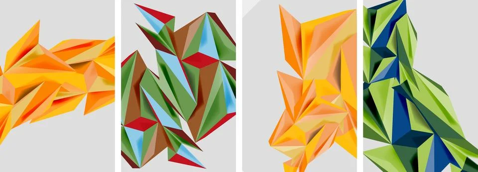 Triangle low poly mosaic posters. Vector illustration For Wallpaper, Banner 스톡 일러스트