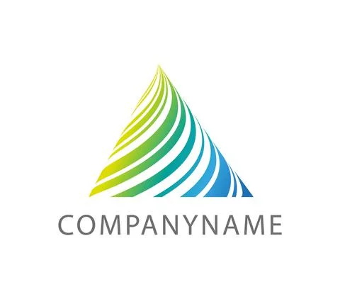 Triangle made of colorful barcode. Bar code ready logo Stock Illustration