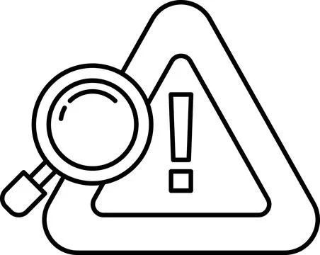 Triangle with a magnifying glass in the middle 스톡 일러스트
