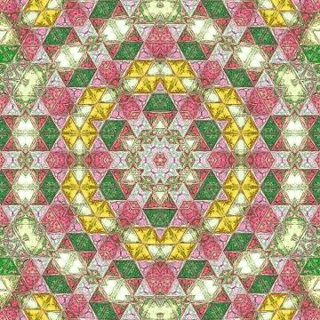 Triangle mandala arabesque kaleidoscope pattern Stock Illustration