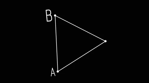 Triangle math geometry icon on black background Stock Footage 164269022