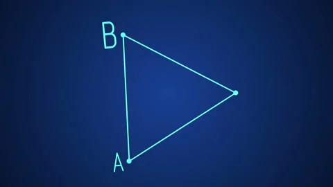 Triangle math geometry icon on color background Stock Footage 166229640