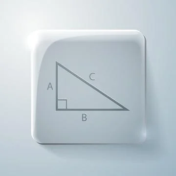 Triangle math. glass square icon with highlights Stock Illustration