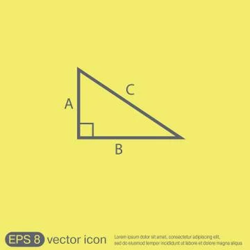 Triangle math. symbol icon geometry. learning math Stock Illustration