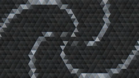 Triangle Matrix 4K Dark Silver vortex Loop Video stock 322536074