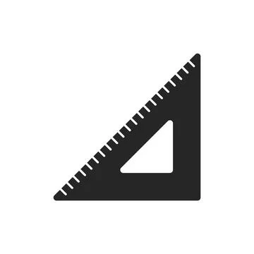 Triangle measurement protractor illustration icon. Triangle ruller scale Stock Illustration