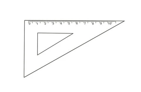 Triangle with measuring length markings on white background. Illustration Stock Illustration