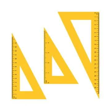 Triangle measuring rulers vector illustration isolated on white background Stock Illustration