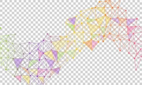 Triangle mesh technology connection, transparent PNG design element Illustrazione stock