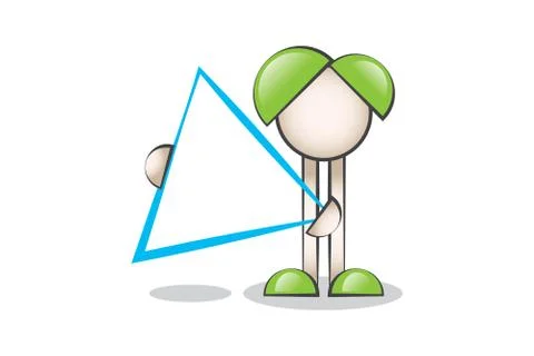 Triangle Message Boards and Cartoon Characters Stock Illustration