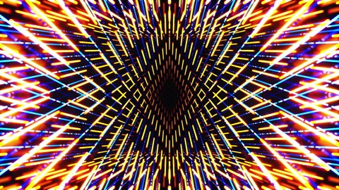 Triangle Mirrored Light Tunnel Loop Stock Footage 244808665