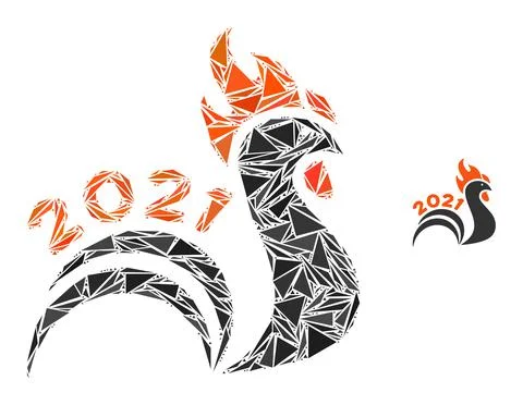 Triangle Mosaic 2021 Rooster Tail Icon Illustration