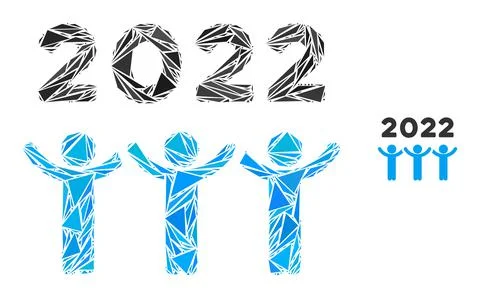 Triangle Mosaic 2022 Dancing People Icon 스톡 일러스트