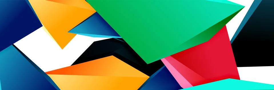 Triangle mosaic abstract background, 3d triangular low poly shapes. Geometric Illustrazione stock