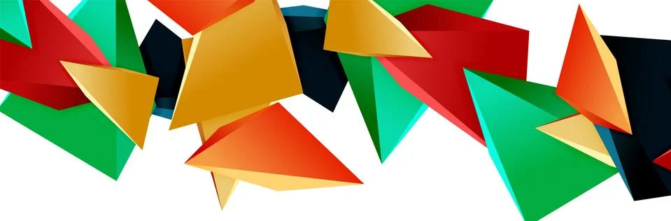 Triangle mosaic abstract background, 3d triangular low poly shapes. Geometric Illustrazione stock