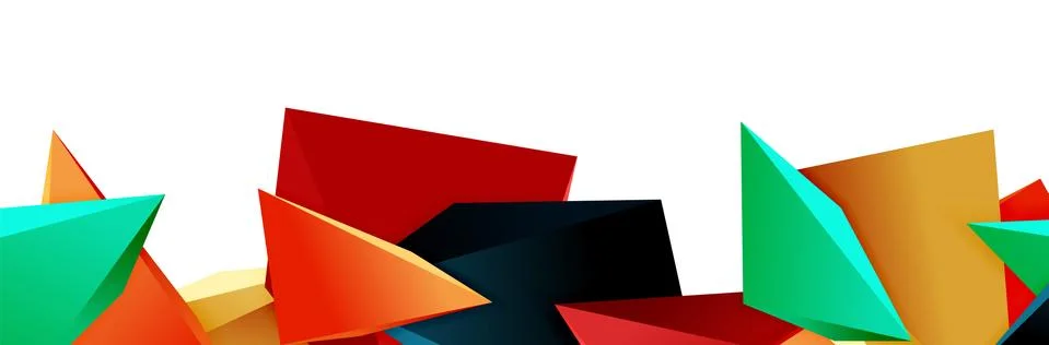 Triangle mosaic abstract background, 3d triangular low poly shapes. Geometric Stockillustratie