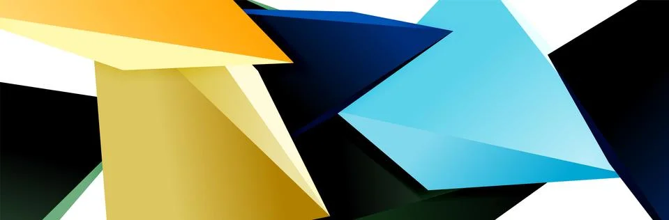 Triangle mosaic abstract background, 3d triangular low poly shapes. Geometric Stock Illustration