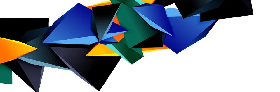Triangle mosaic abstract background, 3d triangular low poly shapes. Geometric Illustrazione stock
