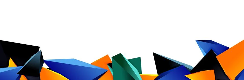 Triangle mosaic abstract background, 3d triangular low poly shapes. Geometric Stockillustratie