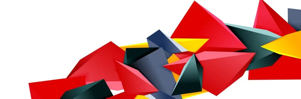Triangle mosaic abstract background, 3d triangular low poly shapes. Geometric Stock Illustration