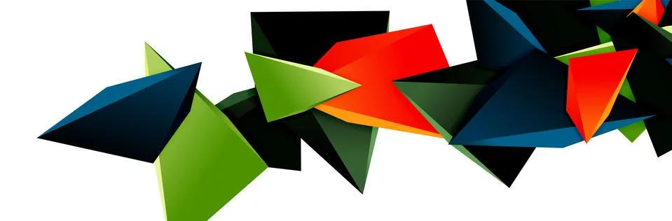 Triangle mosaic abstract background, 3d triangular low poly shapes. Geometric Ilustração Stock