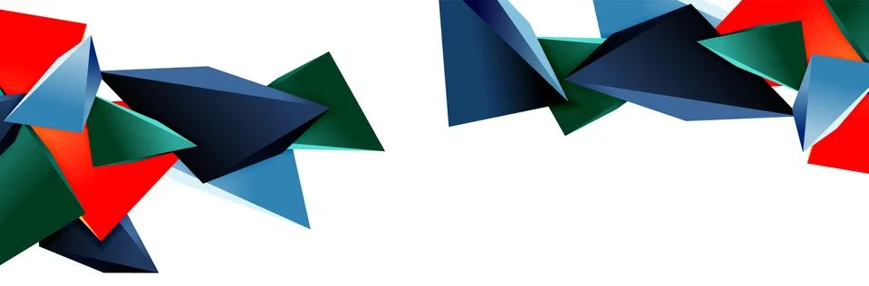 Triangle mosaic abstract background, 3d triangular low poly shapes. Geometric Ilustração Stock