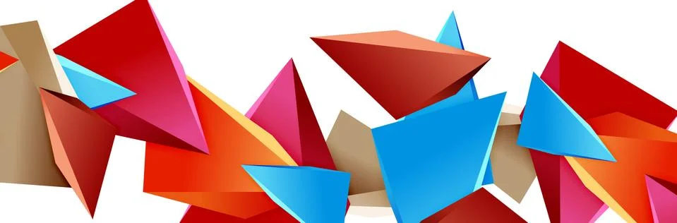 Triangle mosaic abstract background, 3d triangular low poly shapes. Geometric Illustrazione stock
