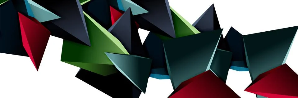 Triangle mosaic abstract background, 3d triangular low poly shapes. Geometric Illustrazione stock