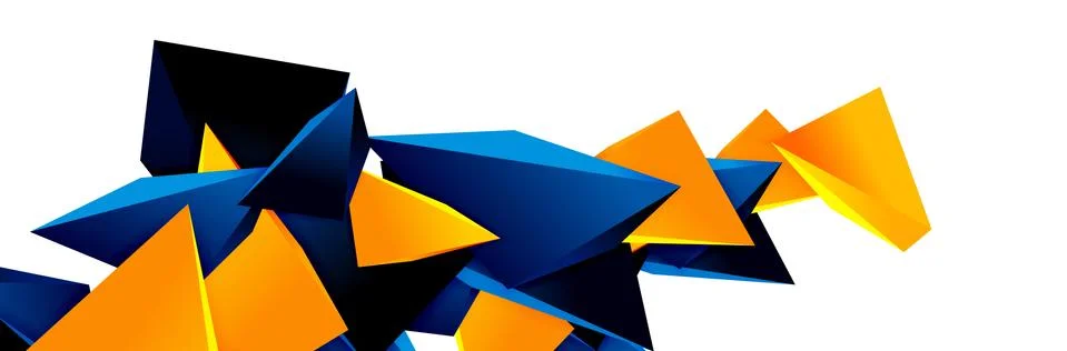 Triangle mosaic abstract background, 3d triangular low poly shapes. Geometric Illustrazione stock