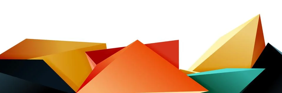 Triangle mosaic abstract background, 3d triangular low poly shapes. Geometric Stock Illustration