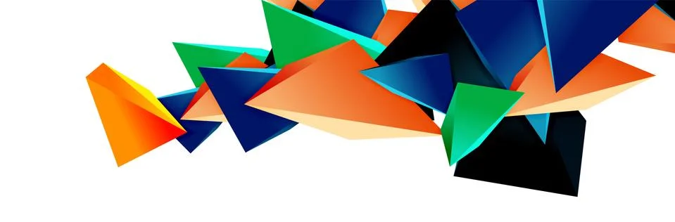 Triangle mosaic abstract background, 3d triangular low poly shapes. Geometric Illustrazione stock