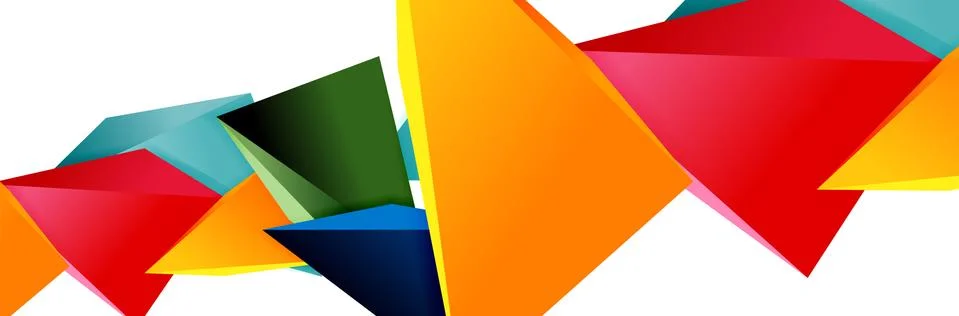 Triangle mosaic abstract background, 3d triangular low poly shapes. Geometric Stock Illustration