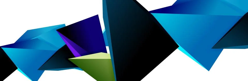 Triangle mosaic abstract background, 3d triangular low poly shapes. Geometric Stock Illustration