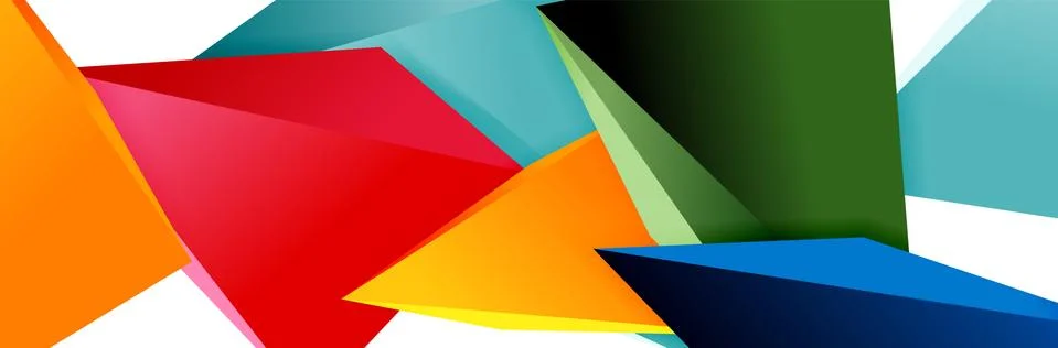 Triangle mosaic abstract background, 3d triangular low poly shapes. Geometric Ilustração Stock