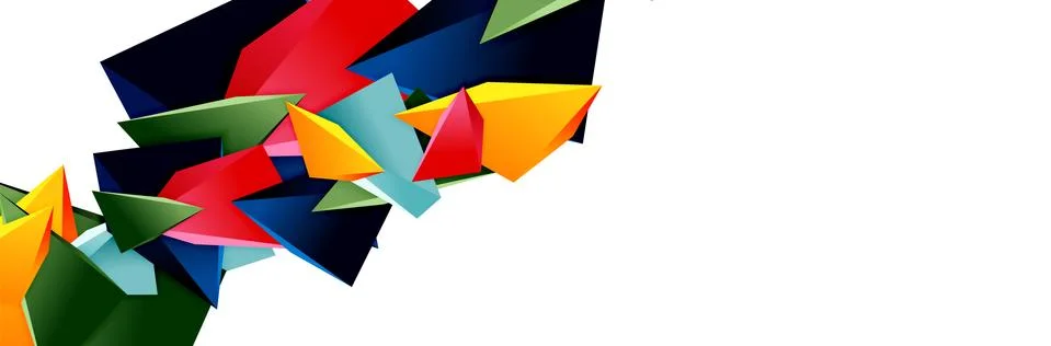 Triangle mosaic abstract background, 3d triangular low poly shapes. Geometric Illustrazione stock