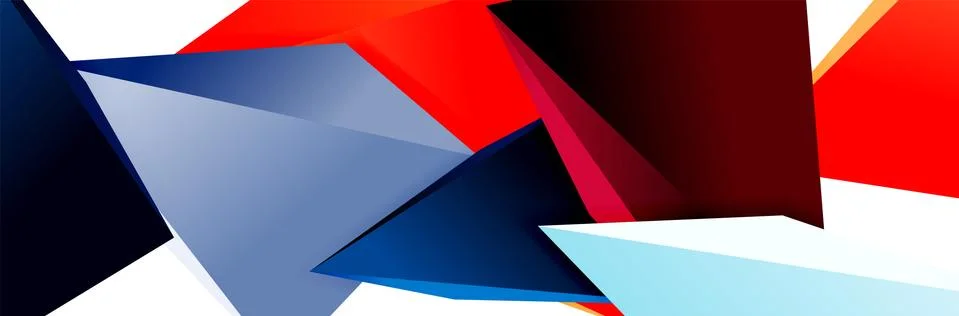 Triangle mosaic abstract background, 3d triangular low poly shapes. Geometric Stockillustratie