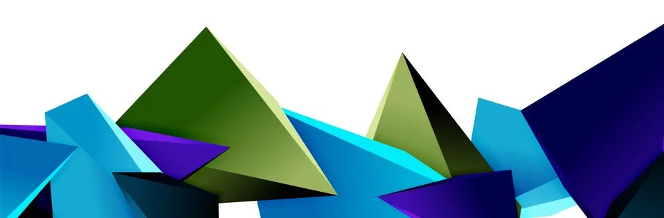 Triangle mosaic abstract background, 3d triangular low poly shapes. Geometric Illustrazione stock