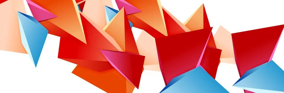 Triangle mosaic abstract background, 3d triangular low poly shapes. Geometric Illustrazione stock