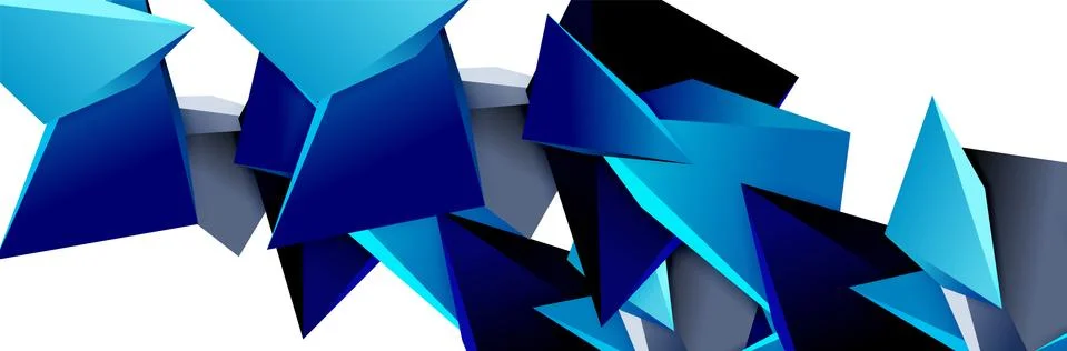 Triangle mosaic abstract background, 3d triangular low poly shapes. Geometric イラスト素材