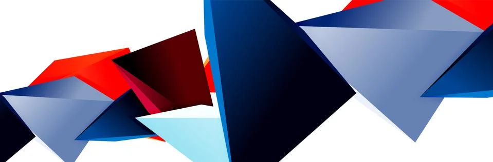 Triangle mosaic abstract background, 3d triangular low poly shapes. Geometric Ilustração Stock