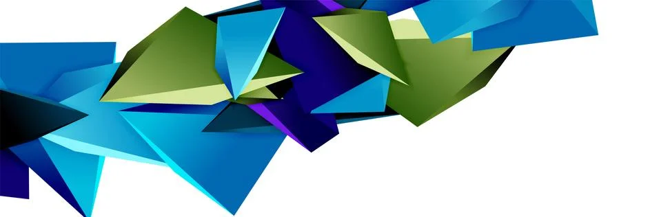 Triangle mosaic abstract background, 3d triangular low poly shapes. Geometric Illustrazione stock